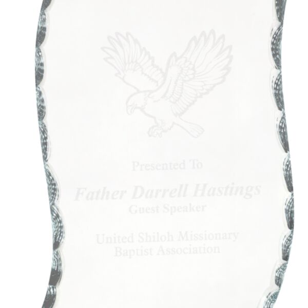 8 1/4" Scroll Facet Glass on Black Base Thumbnail